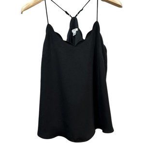 J. Crew Womens Scalloped Racerback Blue and Yellow Floral Lined Cami Top Size 2